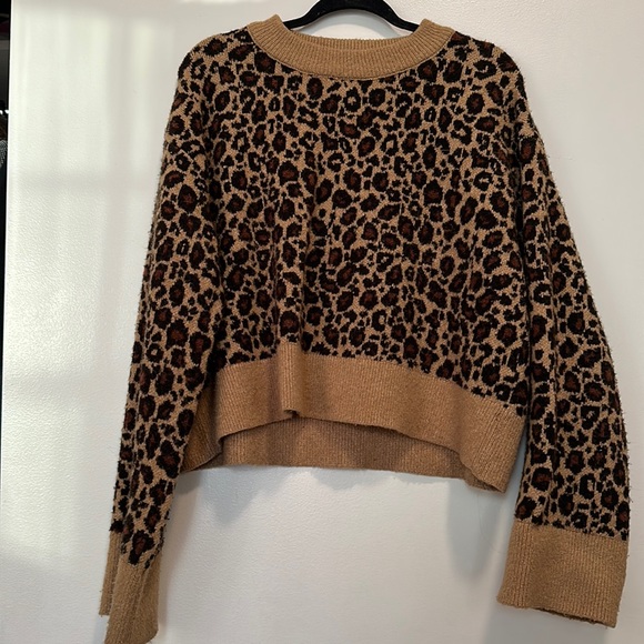 Zara cheetah print knit sweater - Picture 1 of 3